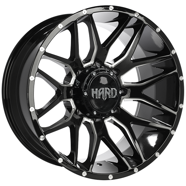 Ruffino HARD Mudder 20X10 6X135 / 6X139.7 ET -19mm Gloss Black - Milled Edge