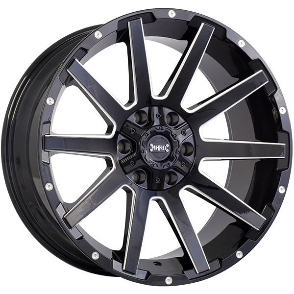 Ruffino Hard Sinner 20X9 6X135 / 6X139.7 ET 0mm Gloss Black - Milled Edge