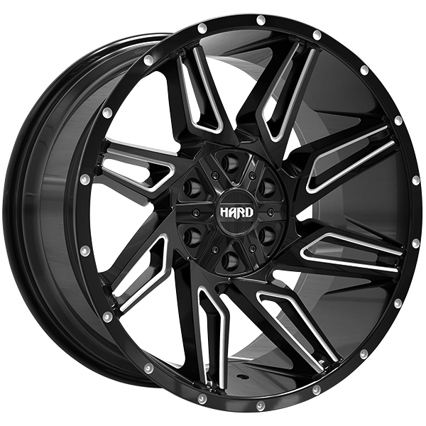 Ruffino Hard Voodoo 20X10 6X135 / 6X139.7 ET -12mm Gloss Black - Milled Edge